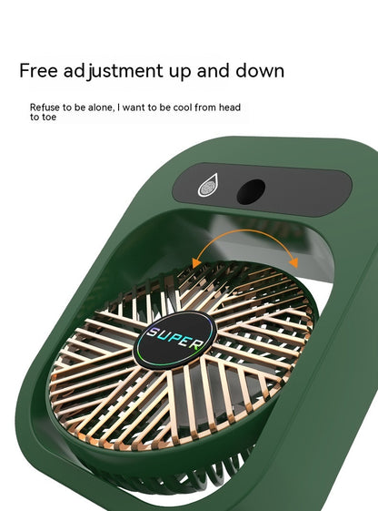 Air Conditioning Fan Desk Misting Fan Air Cooler Cooling USB Rechargeable Humidifier Portable Spray Fan with 3 Wind Speeds Mist Fan for Home