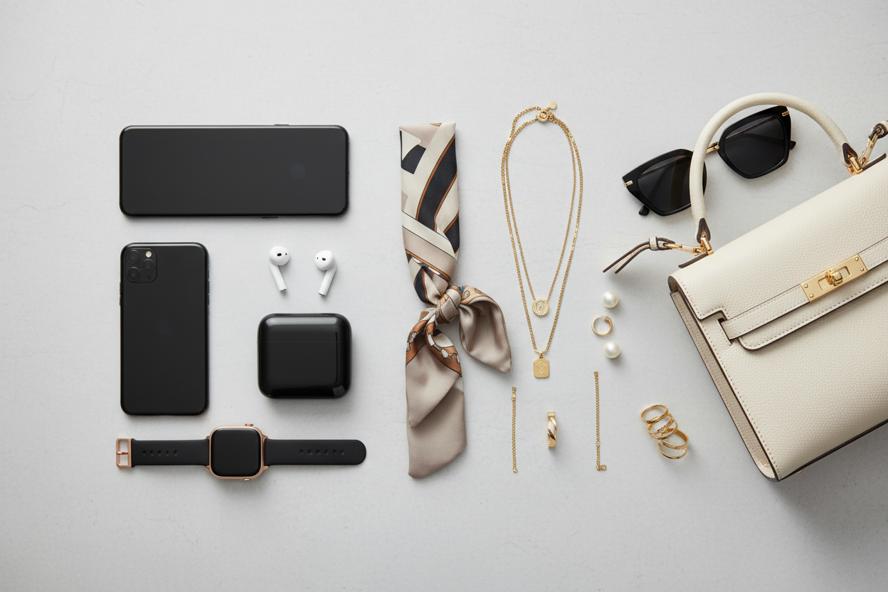 gadgets tech, fashion, jewellery